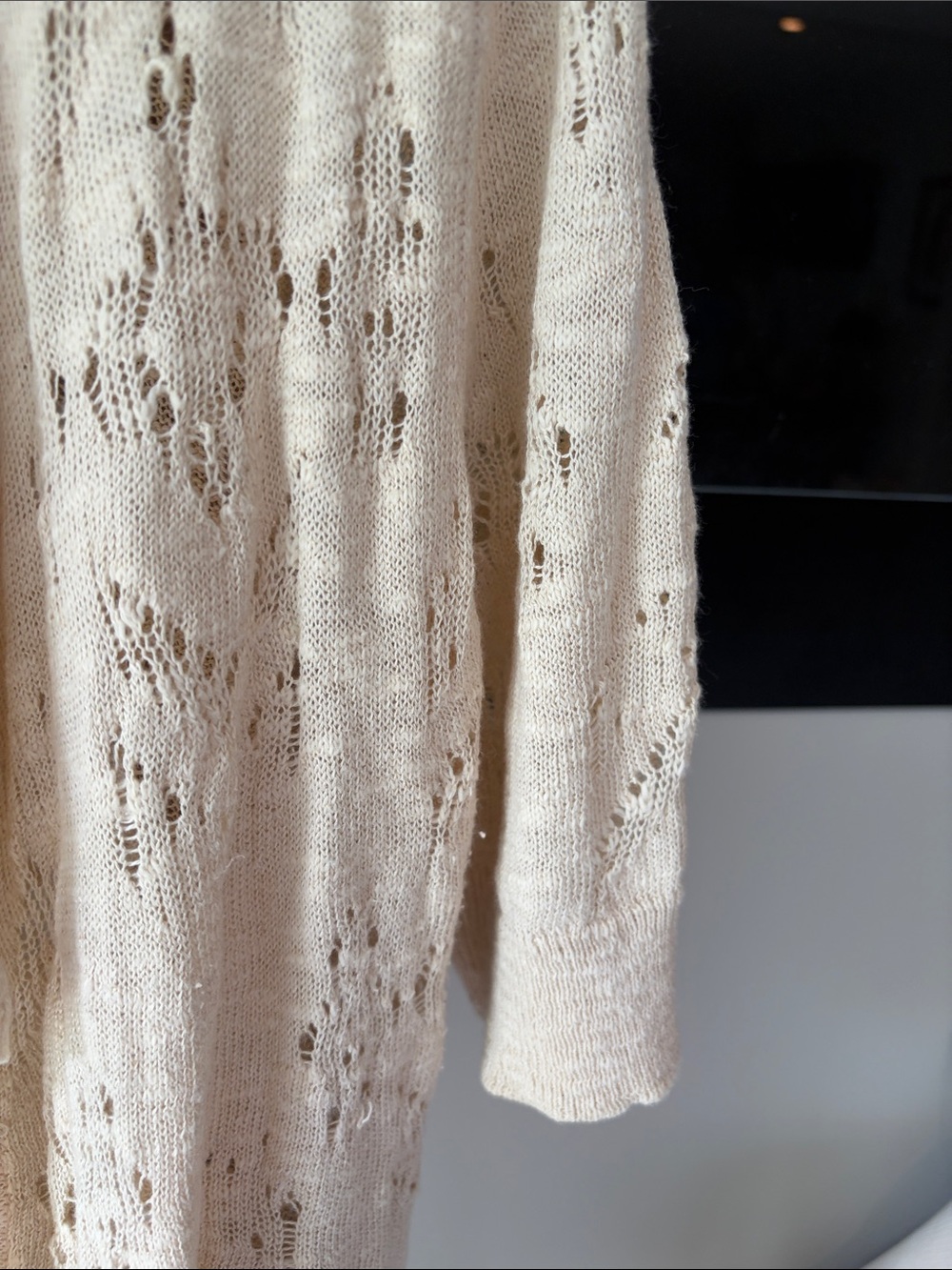 Ruby Rd. Cream Openwork Short-Sleeve Cardigan - Picture 6 of 9